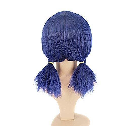 Miraculo_us Ladybu_g peluca de personaje de dibujos animados Cosplay peluca de niñas mujeres Halloween juego de rol partido azul doble cola de caballo Accesorios para el cabello