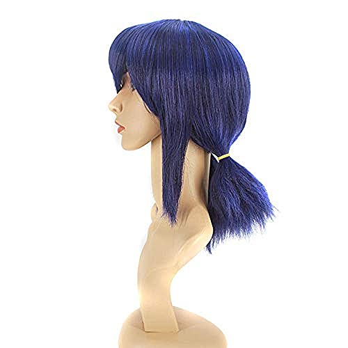 Miraculo_us Ladybu_g peluca de personaje de dibujos animados Cosplay peluca de niñas mujeres Halloween juego de rol partido azul doble cola de caballo Accesorios para el cabello