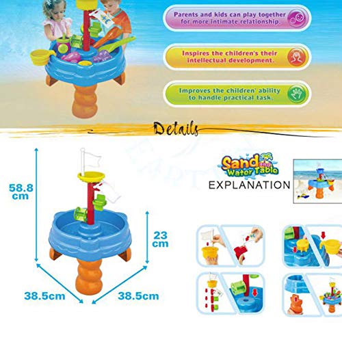 miraculocy Niños Playa Mesa Juego Sand Pool Set Indoor Baby Play Agua Dragado Herramienta Lluvia Lluvia Splash Pond Mesa Agua Mesa Niños Agua Mesa de Juego