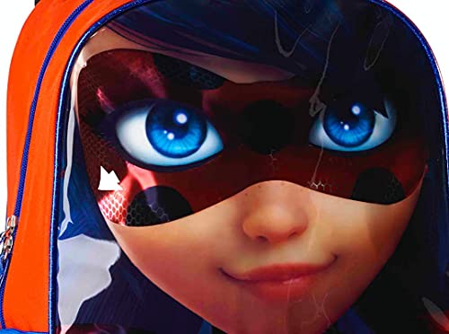 Miraculous Ladybug Mochila para Niña, Mochila Escolar Grande, Bolsa de Viaje Infantil, Incluye Auriculares, Regalo para Niñas