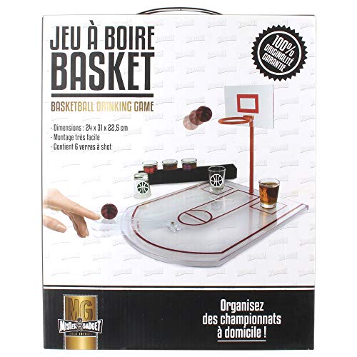 Mister Gadget MG3039 - Juego de vasos Basket PP en cristal blanco de 24 x 31 x 22,5 cm