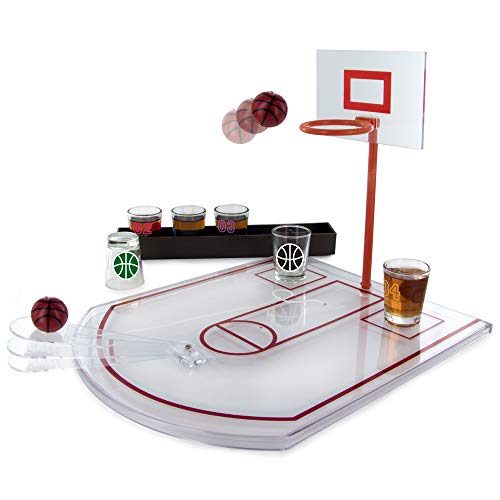 Mister Gadget MG3039 - Juego de vasos Basket PP en cristal blanco de 24 x 31 x 22,5 cm