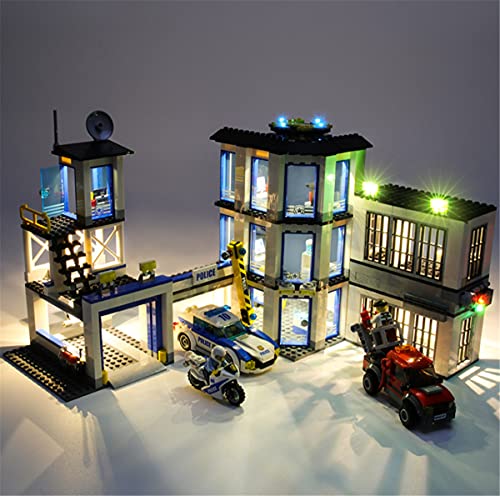 Miugwp Kit de IluminacióN Led para City Police ​Comisaría de Policía Juego de Juguetes Compatible con Lego 60141(No Incluye El Modelo)