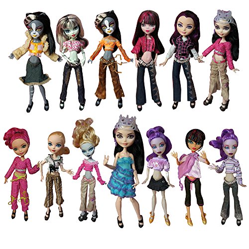 Miunana 10 Conjuntos Ropas Casual Fashionista Falda Vestidos de Fiesta para Monster High Monstruo Alto Muñeca Doll - Estilo al Azar