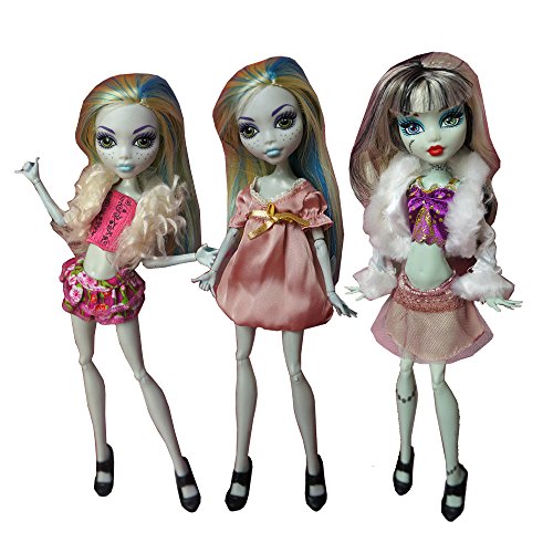 Miunana 10 Conjuntos Ropas Casual Fashionista Falda Vestidos de Fiesta para Monster High Monstruo Alto Muñeca Doll - Estilo al Azar