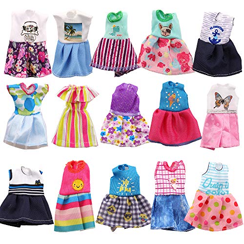 Miunana 10 Vestidos para Chelsea para Kelly Muñeca De 6 Pulgadas Niña + 2 PCS Zapatos