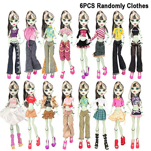 Miunana 12 Accesorios para Monster High Dolls: 6 Ropas Vestidos + 6 PCS Zapatos (Seleccionado Al Azar)