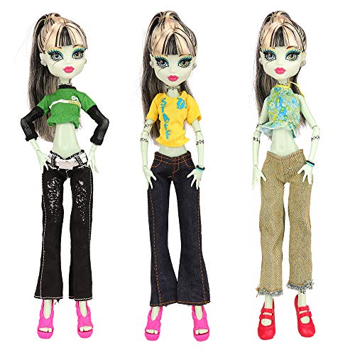 Miunana 12 Accesorios para Monster High Dolls: 6 Ropas Vestidos + 6 PCS Zapatos (Seleccionado Al Azar)