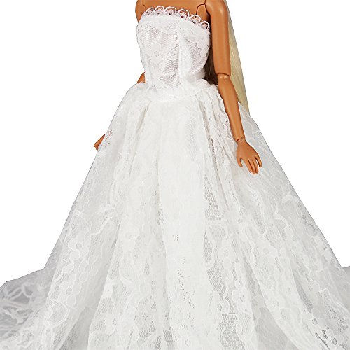 Miunana 2X Trajes de Vestidos Novia Princesa Juegos Ropa Vestir Nupcial Ropa Fiesta Boda para Regalo de 11.5 Pulgadas 28 - 30 CM Muñeca