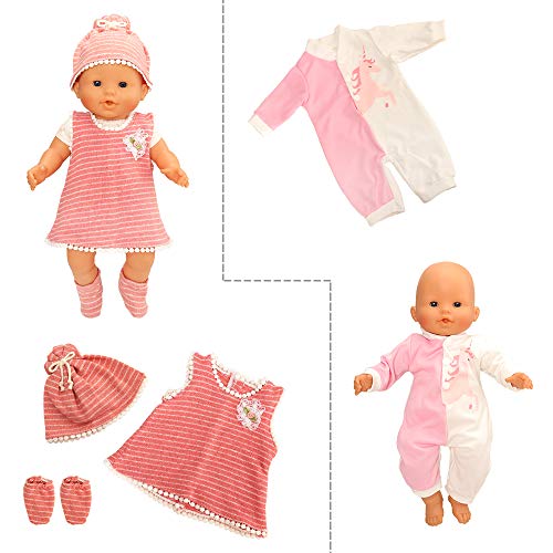 Miunana 5X Vestidos Verano Casual Ropas Moda para 14- 18 Pulgadas Muñeca bebé 36 cm Doll 18 Pulgadas American Girl Doll