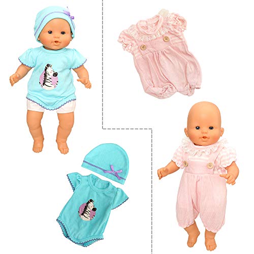 Miunana 5X Vestidos Verano Casual Ropas para 14- 18 Pulgadas Muñeca bebé 36 cm Doll 18 Pulgadas American Girl Doll