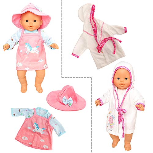 Miunana 5X Vestidos Verano Casual Ropas para 14- 18 Pulgadas Muñeca bebé 36 cm Doll 18 Pulgadas American Girl Doll