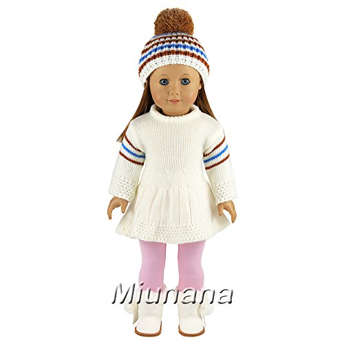 Miunana Ropas Vestidos para 16-18 Pulgadas Muñeca 42-46 cm American Girl Dolls (Vestido + Sombrero + Zapatos)