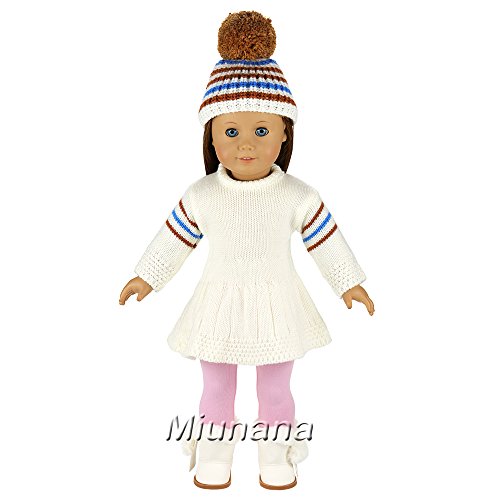 Miunana Ropas Vestidos para 16-18 Pulgadas Muñeca 42-46 cm American Girl Dolls (Vestido + Sombrero + Zapatos)