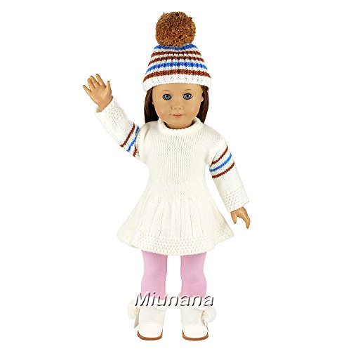 Miunana Ropas Vestidos para 16-18 Pulgadas Muñeca 42-46 cm American Girl Dolls (Vestido + Sombrero + Zapatos)