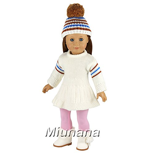 Miunana Ropas Vestidos para 16-18 Pulgadas Muñeca 42-46 cm American Girl Dolls (Vestido + Sombrero + Zapatos)