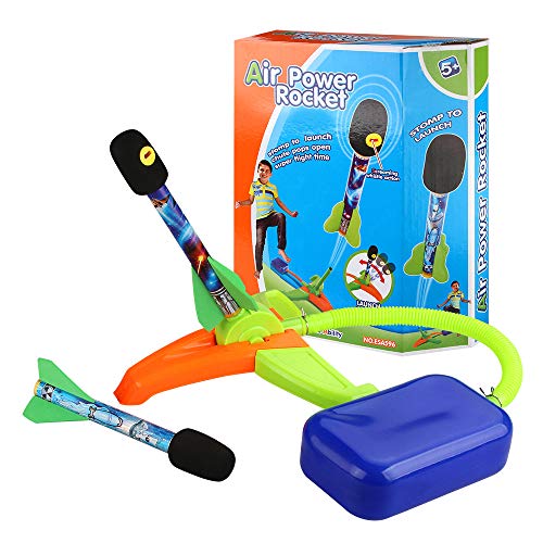 MJ-Brand Air Power Rocket Set Jump Jet Launcher Step Pump Niños Air Pressed Rocket Launcher Step Pump Niños Foot Toy Rocket Air Hogs Rocket Regalo Juguetes para Padres Niños