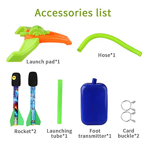 MJ-Brand Air Power Rocket Set Jump Jet Launcher Step Pump Niños Air Pressed Rocket Launcher Step Pump Niños Foot Toy Rocket Air Hogs Rocket Regalo Juguetes para Padres Niños