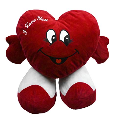 ML Peluche Corazon enaorado Regalo para el Dia de los Enamorados Corazón de Peluche, con pies. Te Quiero. de Altura 45 cms. Tiene un Mensaje de 'I Love You'