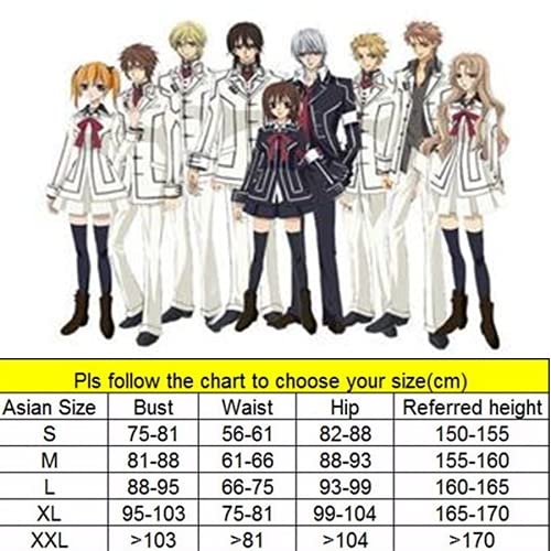 MLYWD 5PCS Anime Vampire Knight Kuran Yuki Cosplay Disfraz Carnaval de Halloween Medieval Uniforme diario Lolita Gothic JK Trajes de vestir con accesorios