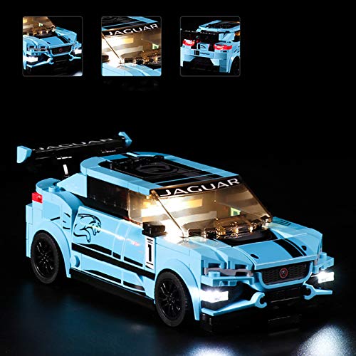 MNVOA Conjunto De Luces Para (Formula E Panasonic Jaguar Racing GEN2 Car & Jaguar I-Pace Etrophy) Modelo De Construcción De Bloques - Kit De Luz LED Compatible Con Lego 76898(NO Incluido En El Modelo)