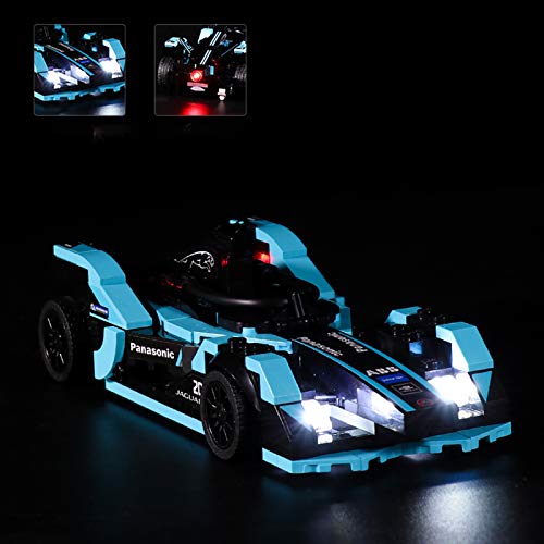 MNVOA Conjunto De Luces Para (Formula E Panasonic Jaguar Racing GEN2 Car & Jaguar I-Pace Etrophy) Modelo De Construcción De Bloques - Kit De Luz LED Compatible Con Lego 76898(NO Incluido En El Modelo)