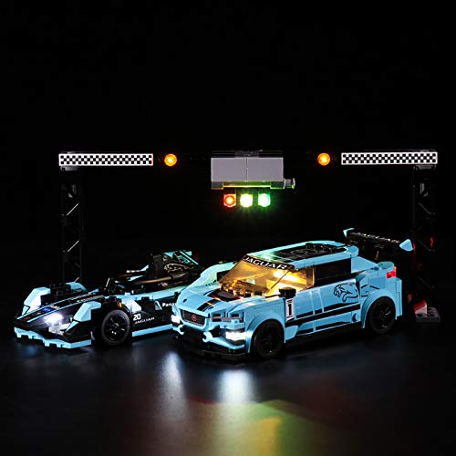 MNVOA Conjunto De Luces Para (Formula E Panasonic Jaguar Racing GEN2 Car & Jaguar I-Pace Etrophy) Modelo De Construcción De Bloques - Kit De Luz LED Compatible Con Lego 76898(NO Incluido En El Modelo)