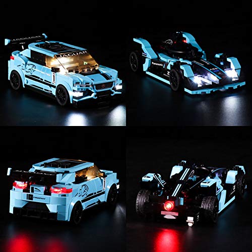 MNVOA Conjunto De Luces Para (Formula E Panasonic Jaguar Racing GEN2 Car & Jaguar I-Pace Etrophy) Modelo De Construcción De Bloques - Kit De Luz LED Compatible Con Lego 76898(NO Incluido En El Modelo)