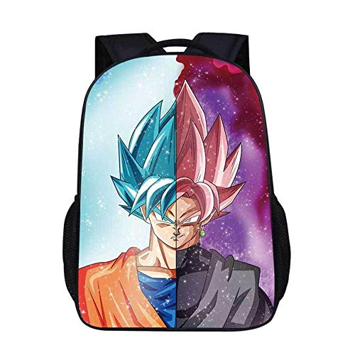 Mochila Dragon Ball Goku, Mochila Anime Super Sai-YAN Mochila Escolar de Gran Capacidad, Adecuada para Estudiantes de Primaria y Secundaria