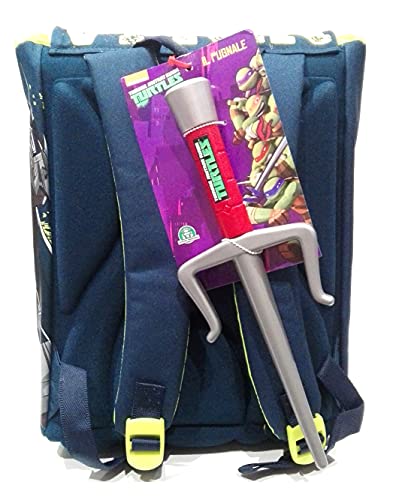 Mochila escolar Tortugas Ninja Turtles extensible incluido puño + regalo 7 bolígrafos borrables con llavero juego cubo