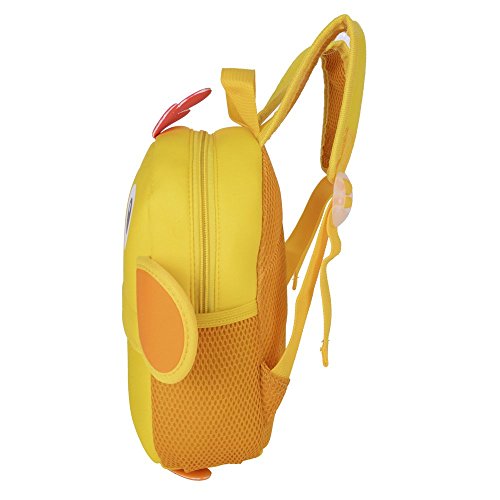 Mochila Infantil para Niños Primaria Pequeña Guardería Mochila Preescolar para Niños de 2-5 Años Dibujo de Animal Lindo (Pollito, 21 * 8 * 26CM)