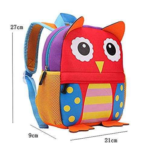 Mochila para niños, Animal Mochila Escolar TEAMEN® Toddler Kids Mochila Escolar para niños pequeños, Mochila para 2-5 años (Búho)