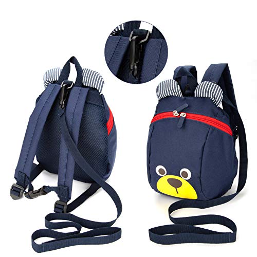 Mochila para niños,TEAMEN® Anti Pérdida de niños Mochila, Mini Oso Escuela Mochila,para bebé niño niña pequeños 1 – 3 AñOS(Azul Oscuro