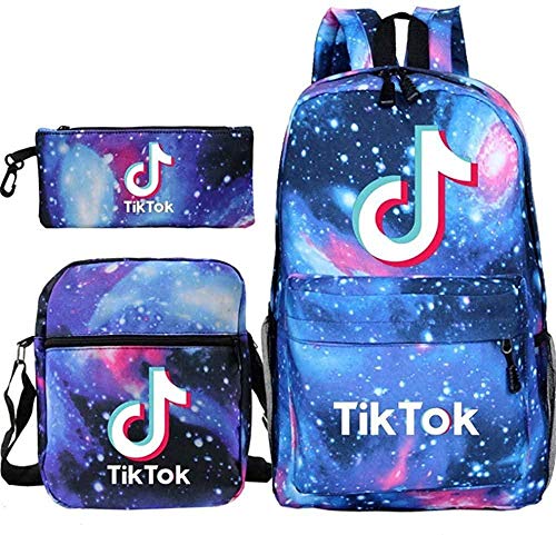 Mochila TIK Tok Mochila Escolar para Estudiantes + Bolso pequeño + Bolso para bolígrafo Conjunto de Tres Piezas-4 4