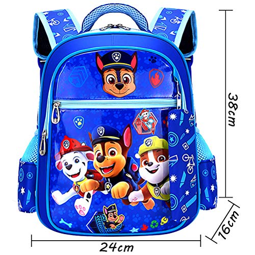 Mochilas Infantiles Guarderia Mochilas Infantiles Patrulla Canina Bolsas Escolares De Dibujos Animados para Niñas Y Niños De 3 A 6 Años Azul