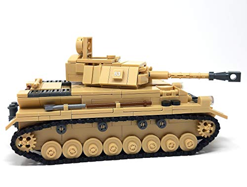 Modbrix Tanque IV WW2 incluye 3 minifiguras de soldados, 543 bloques de construcción