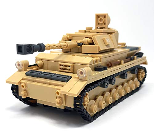 Modbrix Tanque IV WW2 incluye 3 minifiguras de soldados, 543 bloques de construcción