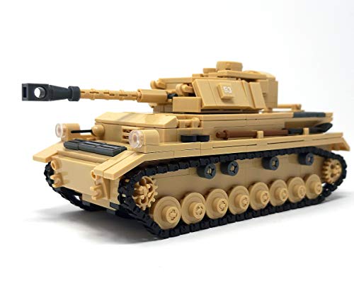 Modbrix Tanque IV WW2 incluye 3 minifiguras de soldados, 543 bloques de construcción