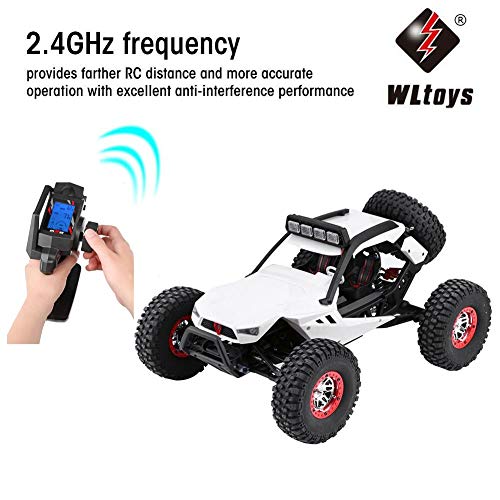 MODELTRONIC Coche Radio Control eléctrico Wltoys 12429 Escala 1/12 emisora 2.4G 4x4 Alta Velocidad 50km/h Crawler Desert Offroad Buggy vehículo con luz LED / Incluye 2X baterías LIPO