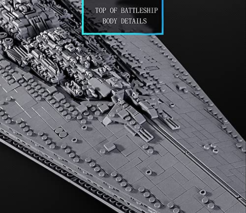 Molde Rey 13134,Maqueta de Destructor Estelar Technic,Star 7588 Bloques de terminales Star Wars Imperial Star Destroyer compatible con Lego A,134 * 48 * 20cm