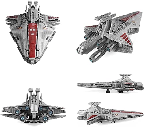 MOMAMO Super Star Cruiser Model Building Set, Mold King 21005 Nave Espacial UCS Ciencia ficción Grande, Republic Attack Cruiser, 6685+ Piezas Bloques construcción compatibles con Lego Star Wars