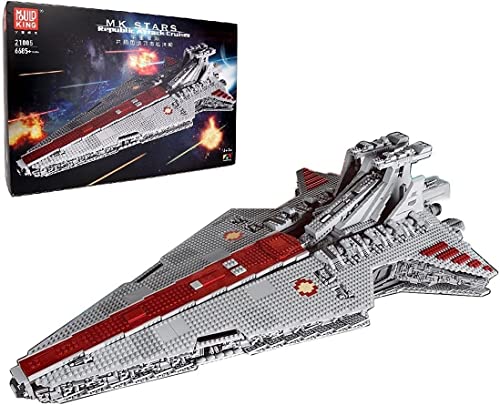 MOMAMO Super Star Cruiser Model Building Set, Mold King 21005 Nave Espacial UCS Ciencia ficción Grande, Republic Attack Cruiser, 6685+ Piezas Bloques construcción compatibles con Lego Star Wars