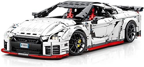 MOMAMO Technics Racing Car para Nissan GTR, 4098Pcs 1: 8 Sports Car Supercar Speed Champions Collectible Model Advanced Building Set, Compatible con Lego Technic