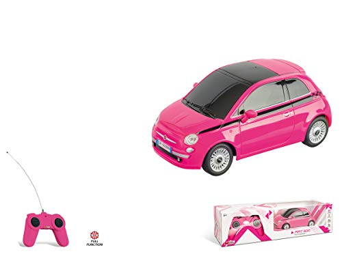 Mondo Motors – Fiat 500 Pink Edition – Modelo a Escala 1:24 – hasta 20 km/h de Velocidad – Coche de Juguete para niños – 63554