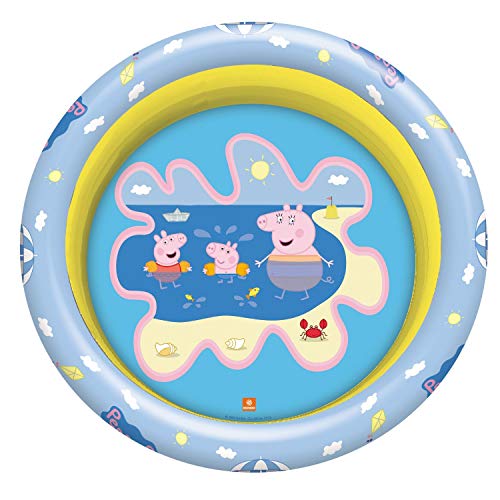 Mondo Toys – Peppa Pig | 3 Rings Pool – Piscina Hinchable para niños 3 Anillos – Diámetro 100 cm – Capacidad 84 l – 16642