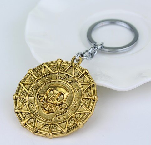 Moneda de oro pirata llavero 5 cm | colgante | tesoro pirata | oro | regalo | niño | Caribe | barco pirata | oso de mar | calavera