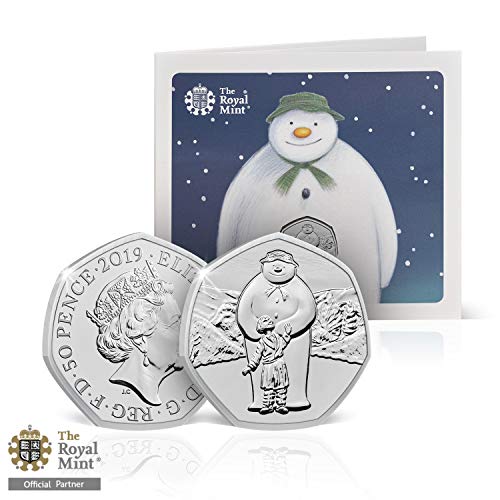 Moneda oficial de 50 peniques de The Snowman 2019