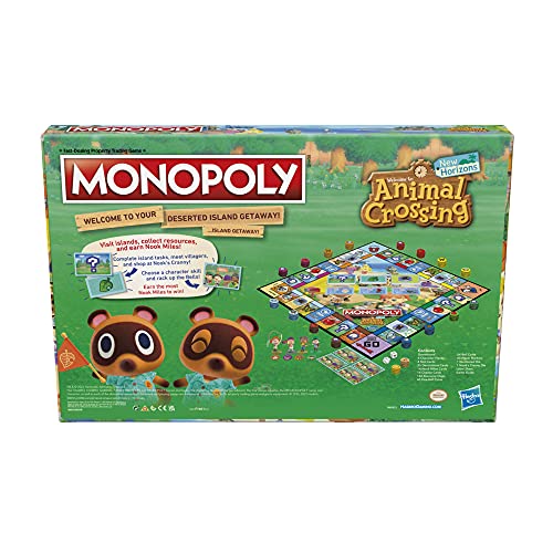 Monopoly Animal Crossing New Horizons Edition Juego de Mesa para niños de 8 años en adelante, Divertido Juego para Jugar para 2-4 Jugadores