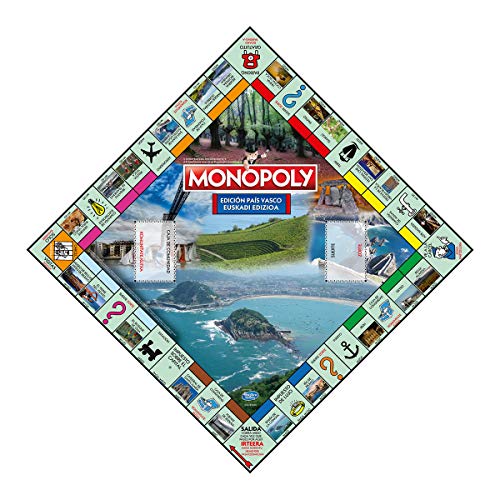 Monopoly de País Vasco (2ª Edición) - Juego de Mesa de las Propiedades Inmobiliarias - Versión bilingüe en Castellano y Euskera