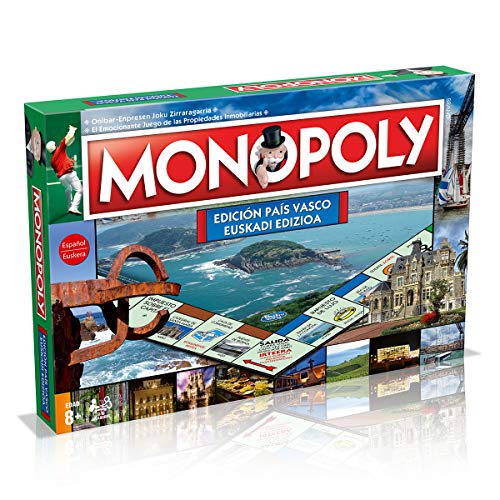 Monopoly de País Vasco (2ª Edición) - Juego de Mesa de las Propiedades Inmobiliarias - Versión bilingüe en Castellano y Euskera